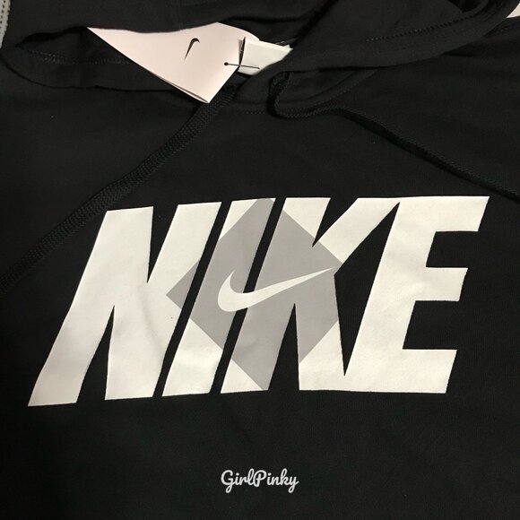 Nike pullover hoodie in BLACK WITH WHITE/GREY LOGO SIZES MEDIUM & LARGE - Picture 2 of 7